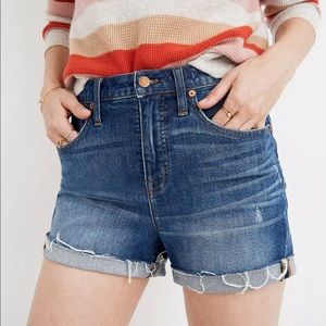 Madewell High-Rise Denim Shorts in Glenoaks Wash: Cutoff Edition